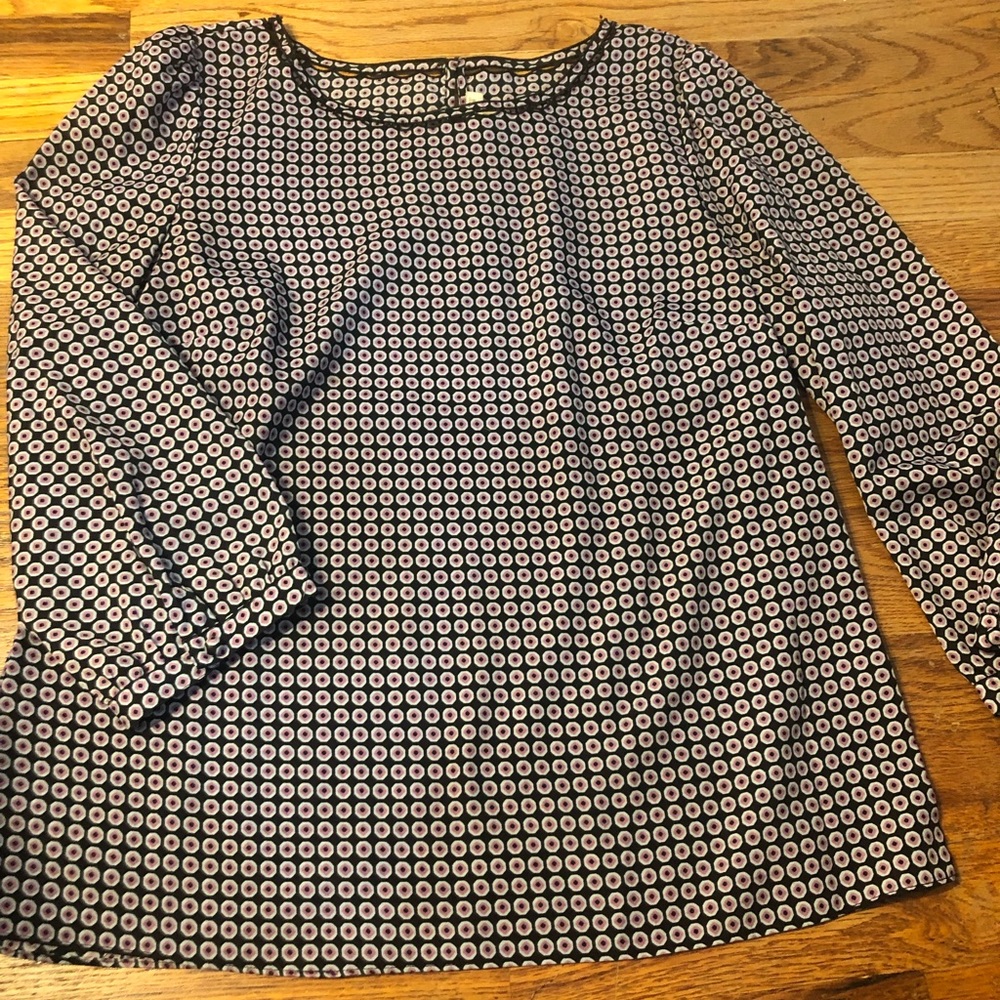 J. Crew Scalloped Dot Blouse